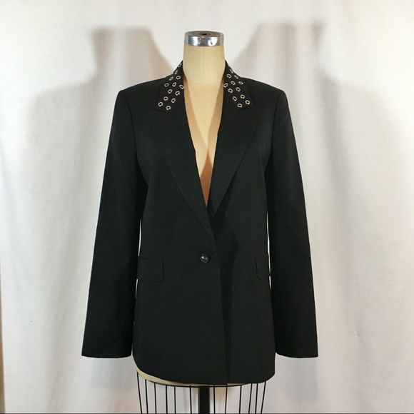 Alexander McQueen Jackets & Blazers - Alexander McQueen Black Blazer Grommet Collar 40